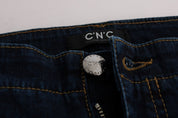 Costume National Blue Cotton Bootcut Flared Jeans