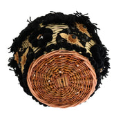 Dolce & Gabbana Beige Straw Snakeskin Pom Pom Crystal AGNESE Bag