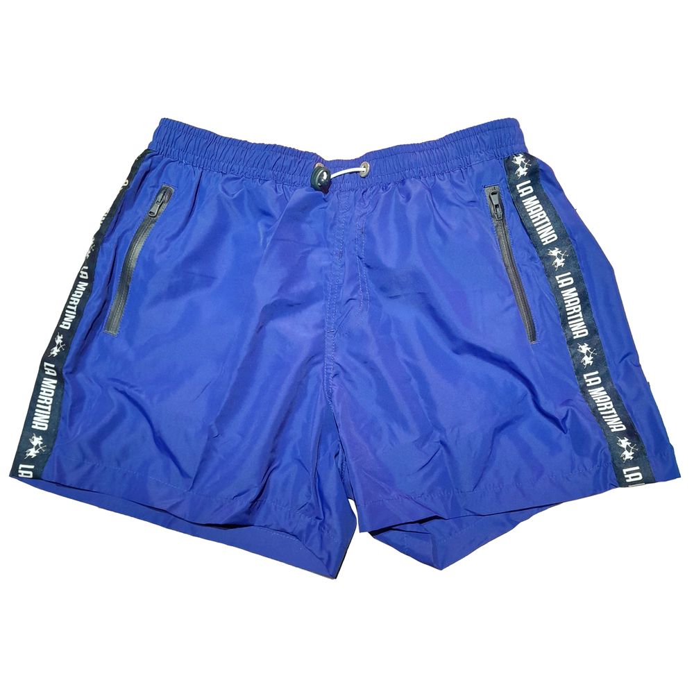 La Martina Blue Polyester Men's Swimwear Boxer