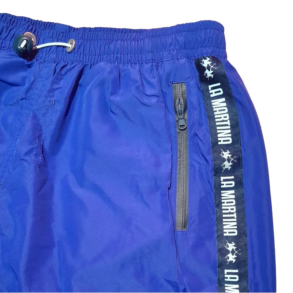 La Martina Blue Polyester Men's Swimwear Boxer