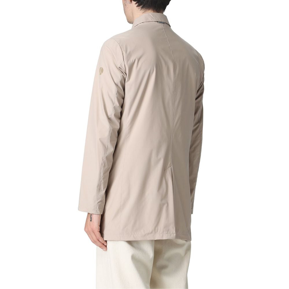 People Of Shibuya Beige Polyester Men Jacket