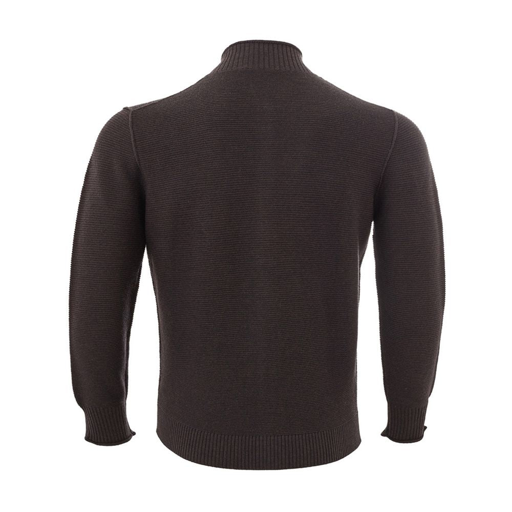 Elegant Wool Brown Cardigan for Men