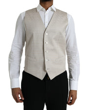 Dolce & Gabbana Off White Cotton Waistcoat Dress Formal Vest