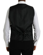 Dolce & Gabbana Black Wool Waistcoat Dress Formal Vest