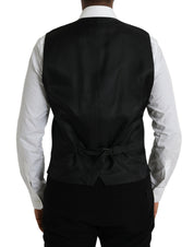 Dolce & Gabbana Black Wool Waistcoat Dress Formal Vest