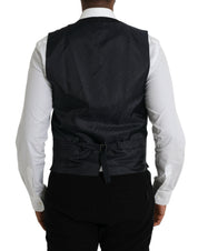 Dolce & Gabbana Black Wool Waistcoat Dress Formal Vest