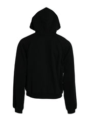 Balenciaga Black Cotton Logo Hooded Pullover Sweatshirt Sweater