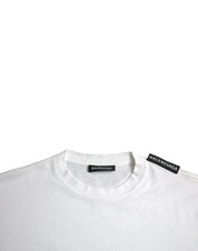 Balenciaga Off White Cotton Jersey Round Neck T-shirt