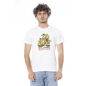 Cavalli Class White Cotton Men T-Shirt