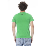Cavalli Class Green Cotton Men T-Shirt