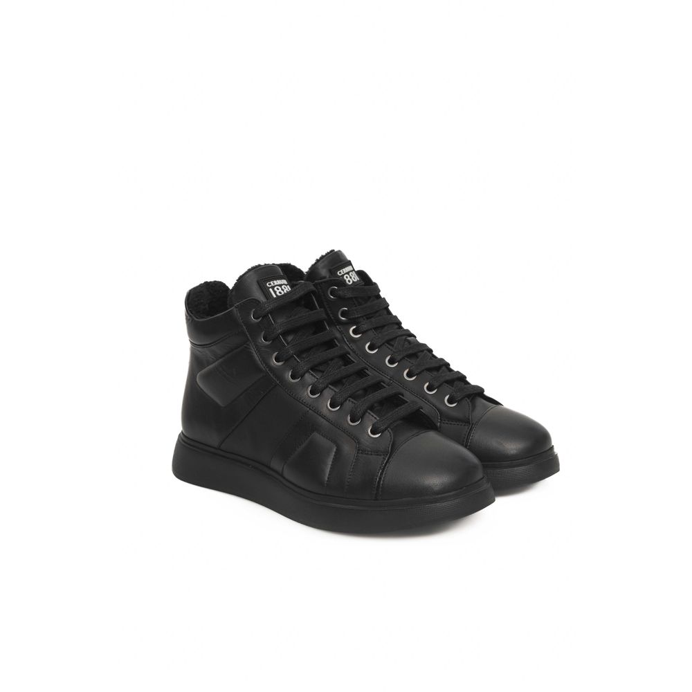 Cerruti 1881 Black Cowhide Women's High Sneaker