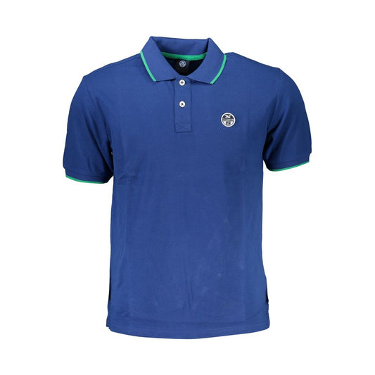 Blue Cotton Polo Shirt