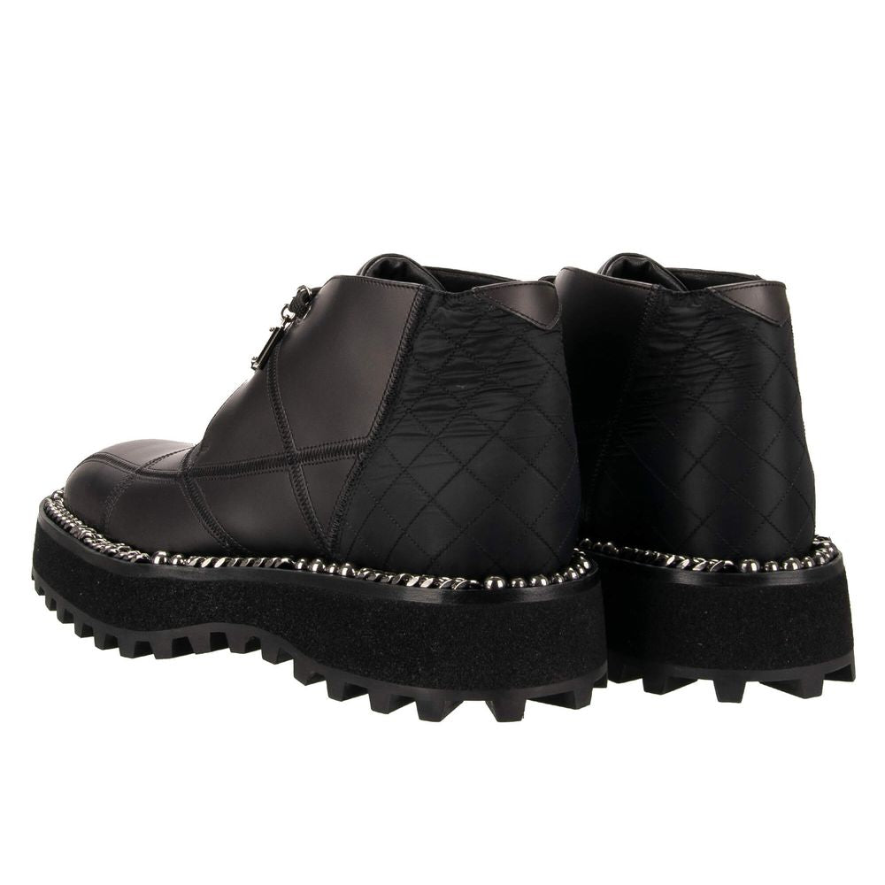 Black Leather Di Lambskin Boot