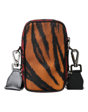 Dolce & Gabbana Multicolor Tiger Print Nylon Logo Cross Body Bag