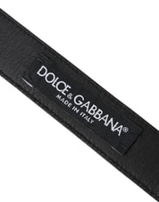 Dolce & Gabbana Brown Leather Silver Metal Buckle Belt Men