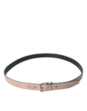 Dolce & Gabbana Beige Suede Leather Silver Buckle Belt Men