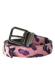 Dolce & Gabbana Multicolor Jacquard Leather Metal Buckle Belt