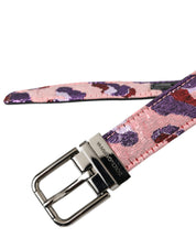 Dolce & Gabbana Multicolor Jacquard Leather Metal Buckle Belt