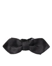 Dolce & Gabbana Black Silk Adjustable Neck Men Bow Tie