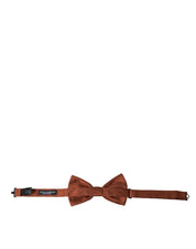 Dolce & Gabbana Brown Silk Adjustable Neck Men Bow Tie