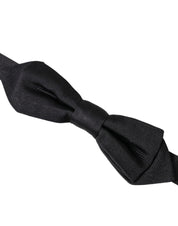 Dolce & Gabbana Black Silk Adjustable Neck Men Bow Tie