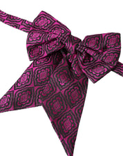 Dolce & Gabbana Purple Ribbon Silk Adjustable Neck Men Bow Tie