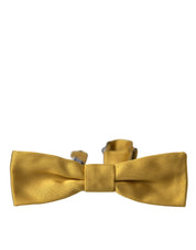 Dolce & Gabbana Yellow Silk Adjustable Neck Men Bow Tie