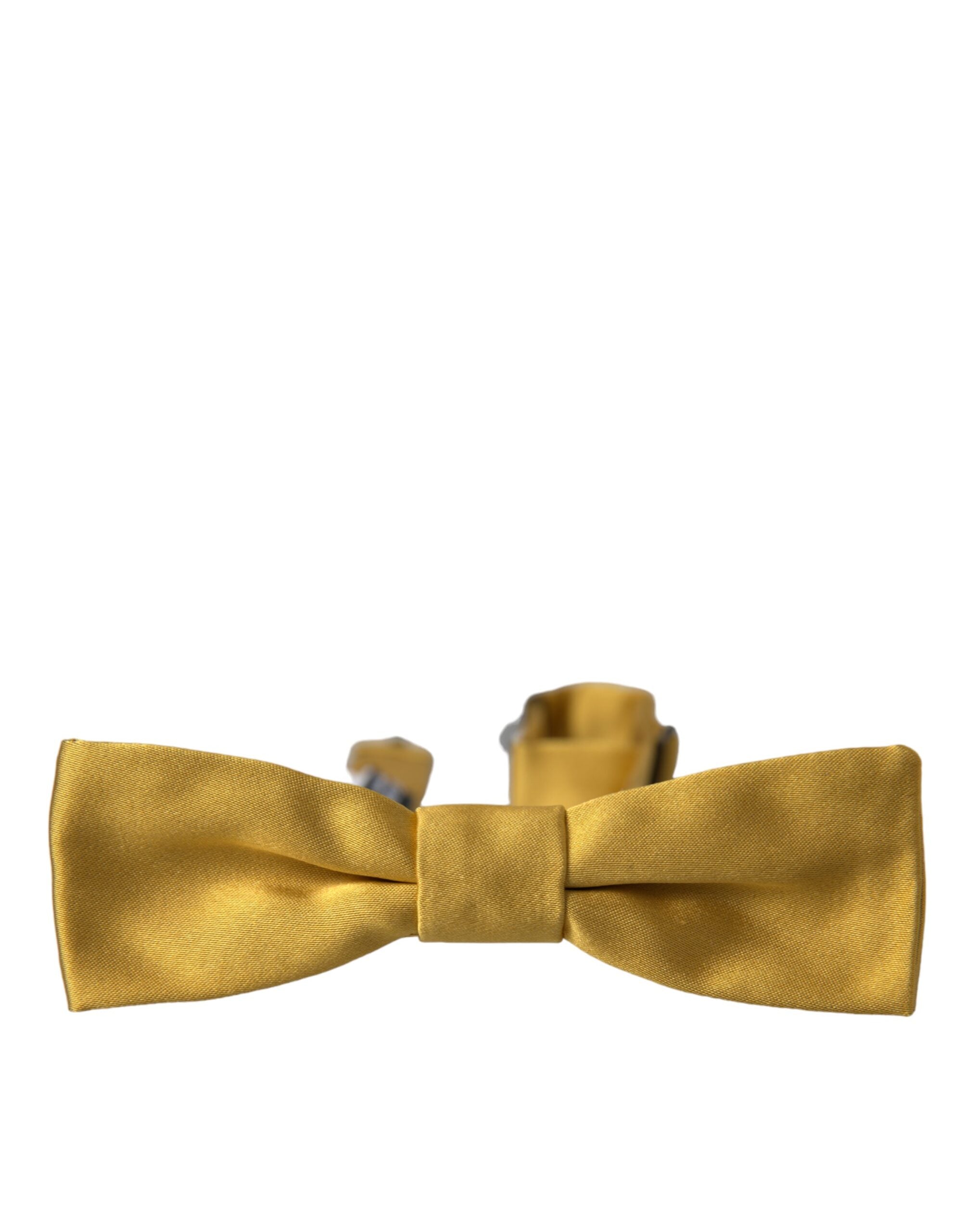 Dolce & Gabbana Yellow Silk Adjustable Neck Men Bow Tie