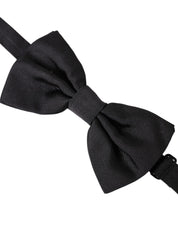 Dolce & Gabbana Black Silk Adjustable Neck Men Bow Tie