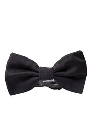 Dolce & Gabbana Black Silk Adjustable Neck Men Bow Tie