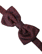 Dolce & Gabbana Maroon Polka Dots Silk Adjustable Neck Bow Tie