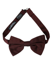 Dolce & Gabbana Maroon Silk Adjustable Neck Men Bow Tie