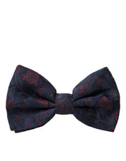 Dolce & Gabbana Blue Floral Brocade Adjustable Neck Men Bow Tie