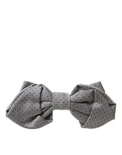 Dolce & Gabbana Gray Silk Adjustable Neck Men Bow Tie