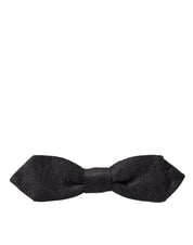 Dolce & Gabbana Black Brocade Silk Adjustable Neck Bow Tie