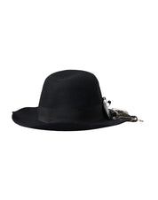 Dolce & Gabbana Black Embellished Fedora Wide Brim Hat Men