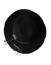 Dolce & Gabbana Black Embellished Fedora Wide Brim Hat Men