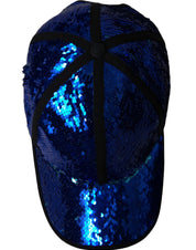 Dolce & Gabbana Royal Blue Sequin Baseball Hat Men