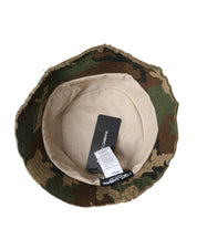 Dolce & Gabbana Green Camouflage Cotton Bucket Hat Men