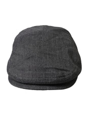 Dolce & Gabbana Gray Herringbone Crown Newsboy Hat Men