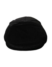 Dolce & Gabbana Black Corduroy Crown Newsboy Hat Men