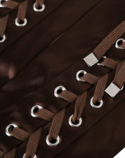 Dolce & Gabbana Brown Acetate Lace Up Fingerless Gloves