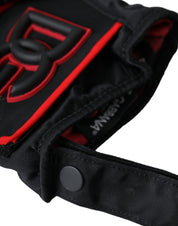 Dolce & Gabbana Black Red Nylon Wrist Length Gloves