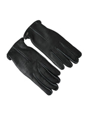 Dolce & Gabbana Black Deer Leather Wrist Length Gloves