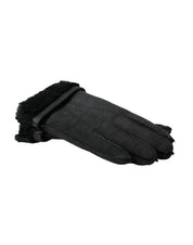 Dolce & Gabbana Black Leather Fur Short Hands Gloves