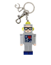 Dolce & Gabbana Multicolor Astronaut Space Metal Logo Keyring Keychain