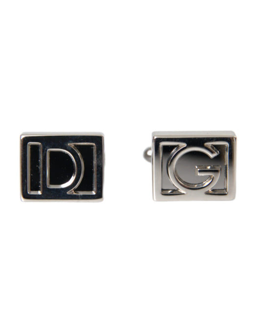 Silver Plated Metal Brass DG Logo Pin Cufflinks