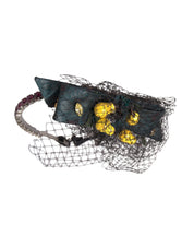 Dolce & Gabbana Black Lemons Sicily Purple Crystal Net Headband Diadem