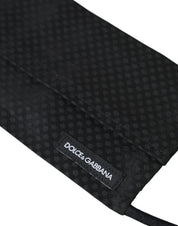 Dolce & Gabbana Black 100% Silk Adjustable Necktie Face Mask