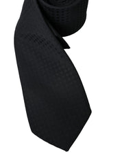 Dolce & Gabbana Black 100% Silk Adjustable Necktie Face Mask